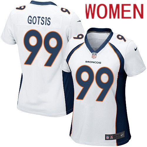Cheap Women Denver Broncos 99 Adam Gotsis White Nike Game NFL Jersey